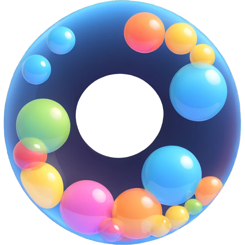 3D soap bubble, transparent background, PNG style emoji
