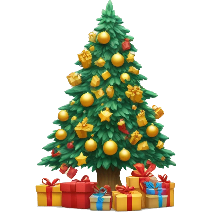 New year tree with gifts emoji
