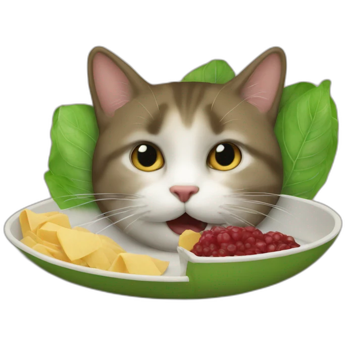 un chat qui mange emoji