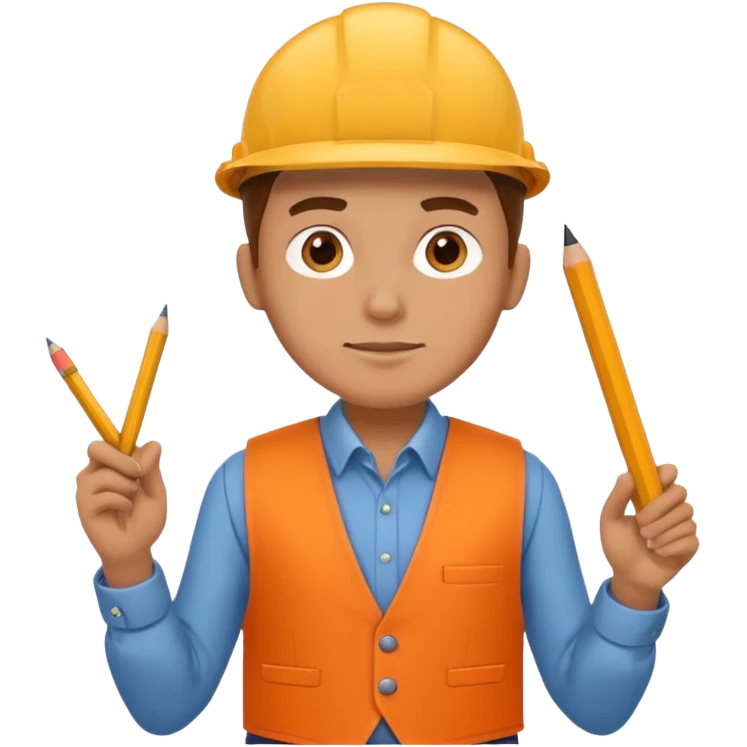 Draftsman in orange waistcoat  emoji