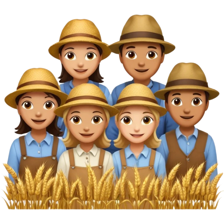 people happy satisfied with wheat arround emoji