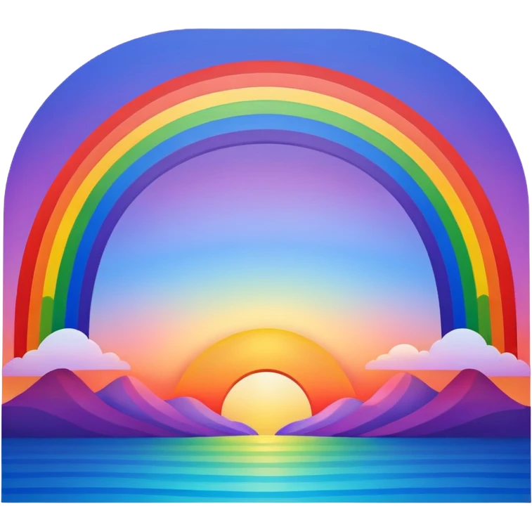 Rainbow in sunset emoji