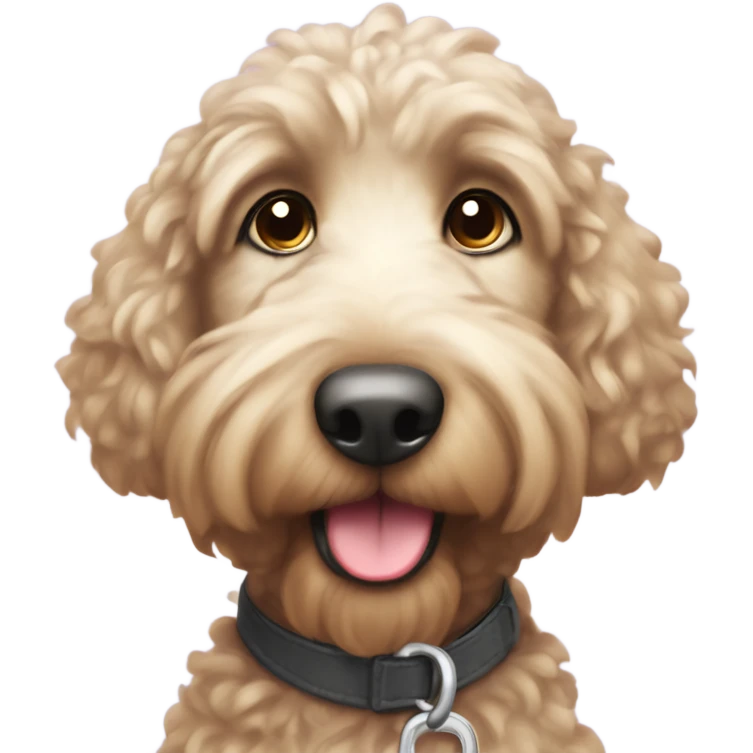 Doodle  after grooming with coat shining blinking eyes emoji