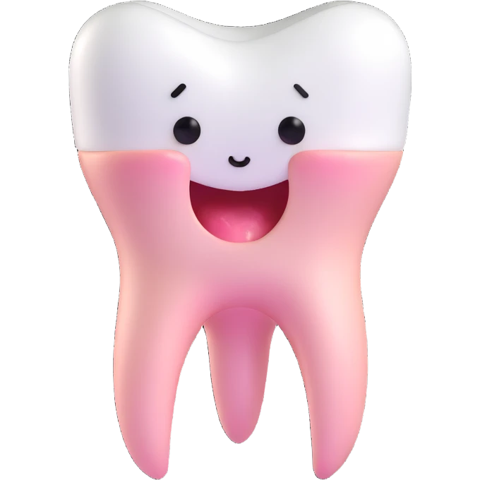 wisdom tooth with a cute face emoji