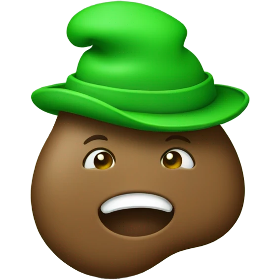 Poop with a green hat emoji