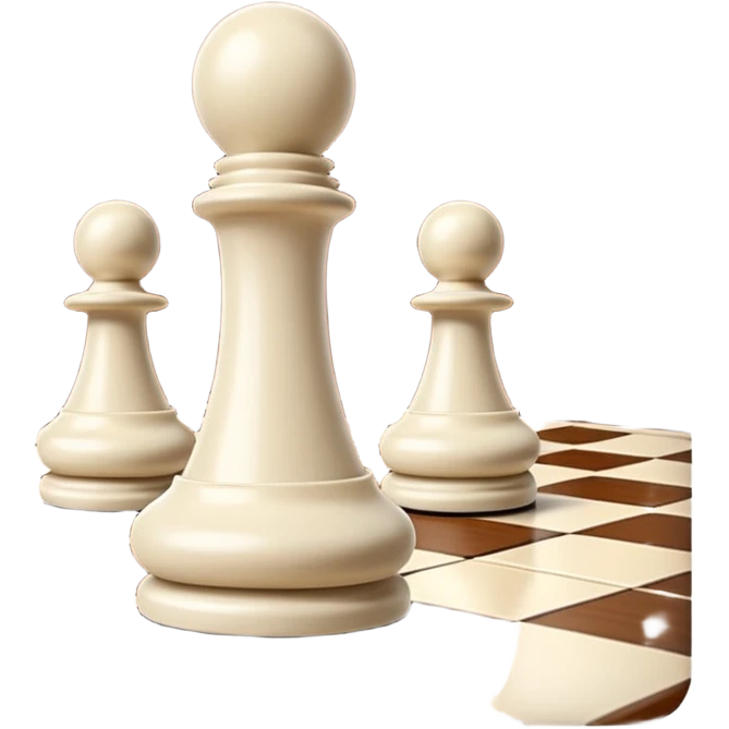 chessboard with a single white pawn in the foreground emoji