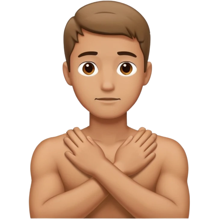  guy with arms around neck cross crossed emoji
