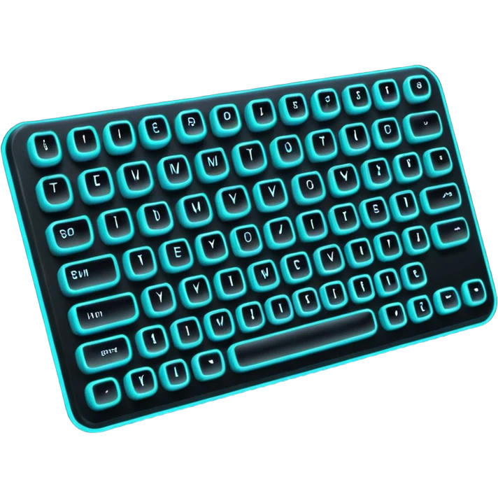 neon computer keyboard emoji