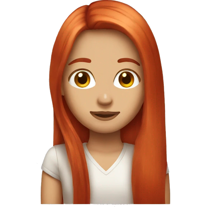 long straight red hair emoji