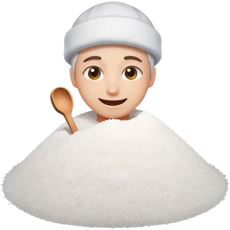 Happy emoji with pile of salt emoji