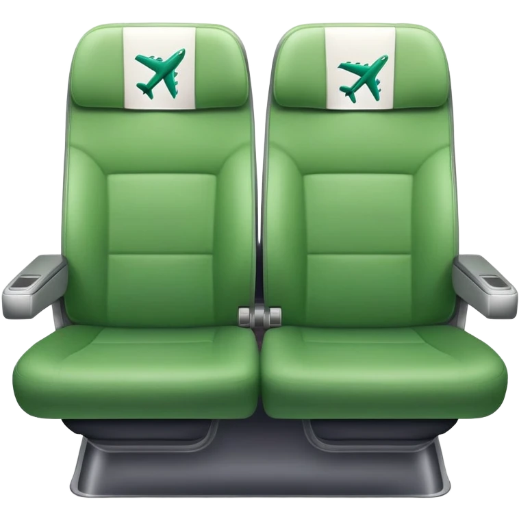 Airplane seat with green available sign emoji
