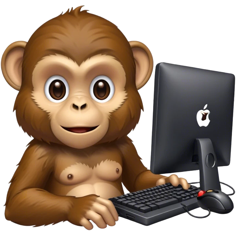 monkey playing video games on a pc emoji
