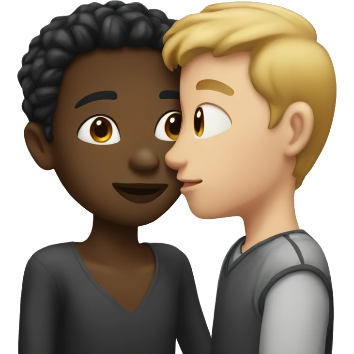 White Man kissing Black Girl emoji