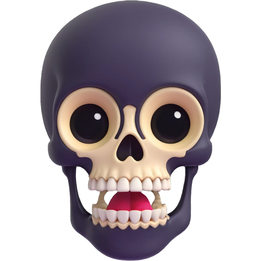 skeleton in shock, 3D emoji style emoji