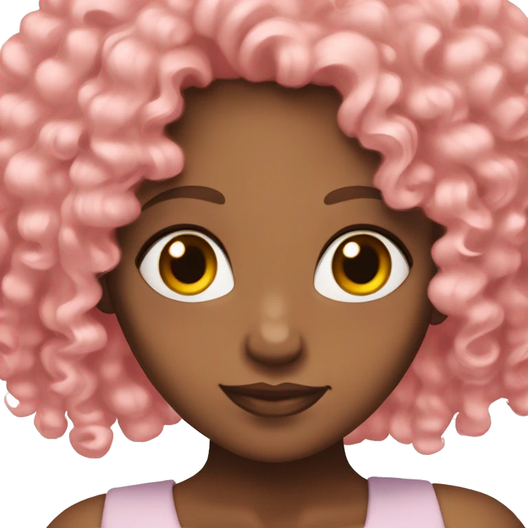 light pink curly hair , black woman, red eyes, princess. emoji