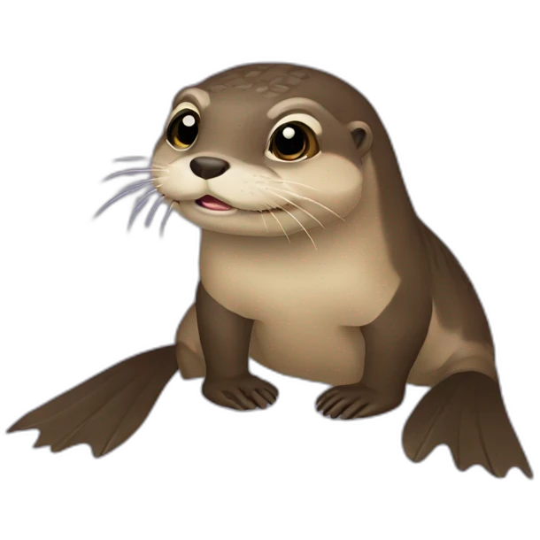 Loutre sur tortue emoji