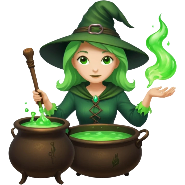 green witch cooking potion emoji