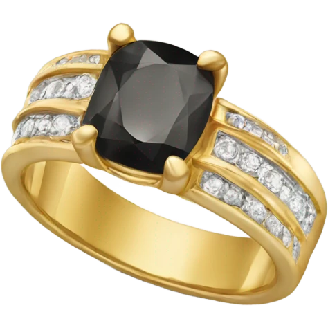 gold ring with black diamond emoji