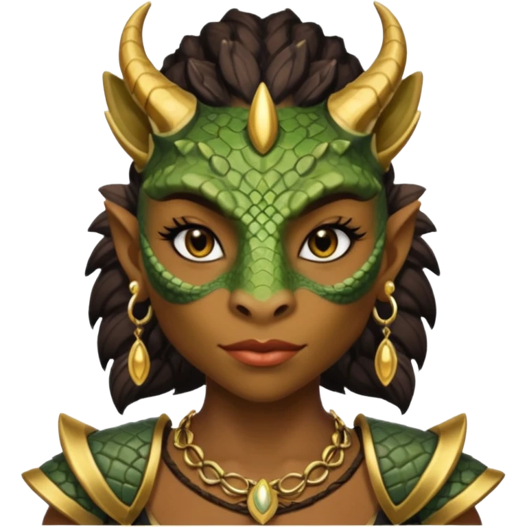 ESO female Argonian with lashes and earrings emoji