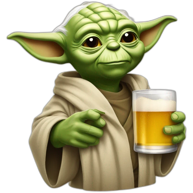 Yoda qui boit une bière emoji