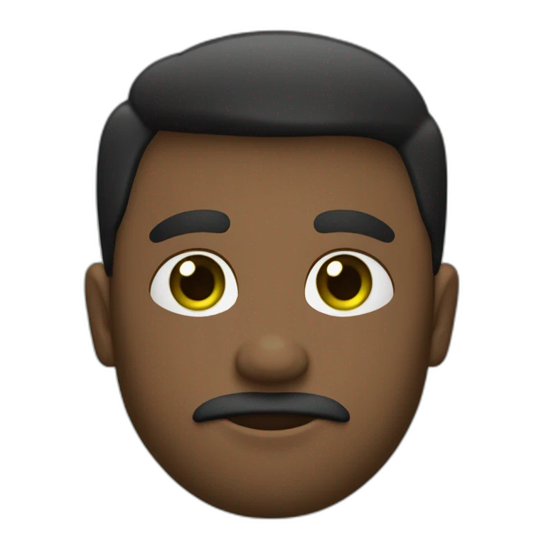 pelo corto oscuro piel clara sin bigote sin gafas con ojos verdes emoji