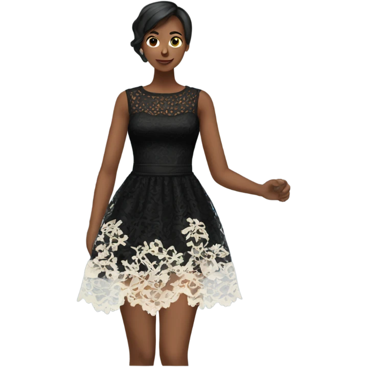 black short lace dress emoji