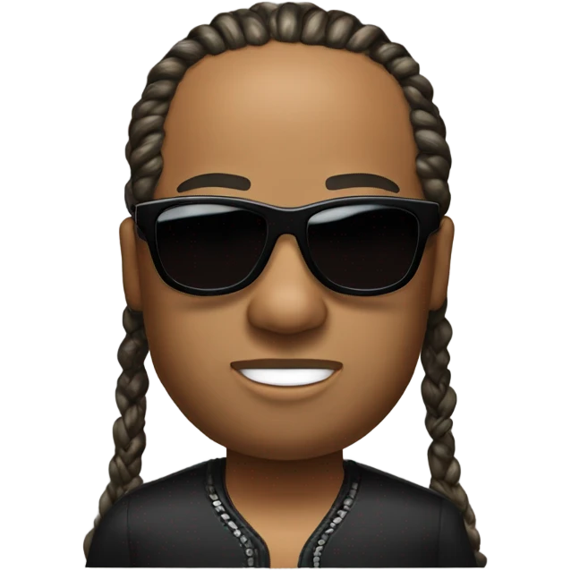 Stevie wonder with braids, receding hairline, and dark sunglasses  emoji