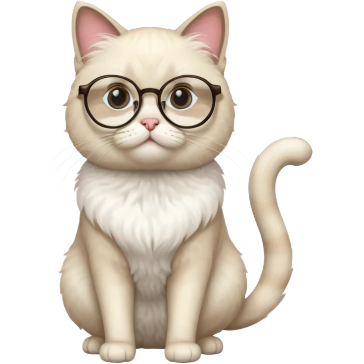 full body Cat with round glasses emoji