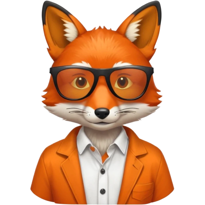fox with black sunglasses and shirt emoji