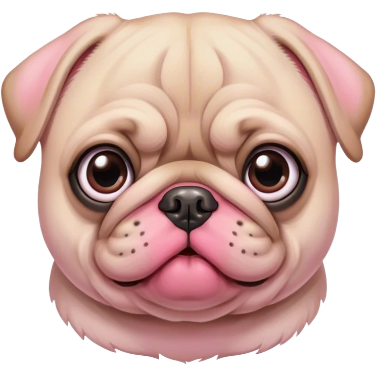 Pink pretty pug dog  emoji