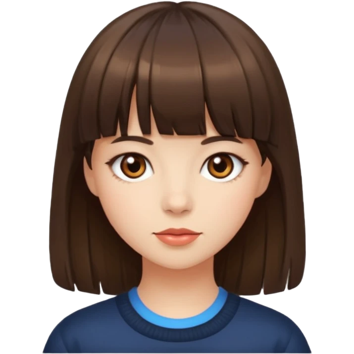girl with bangs  emoji