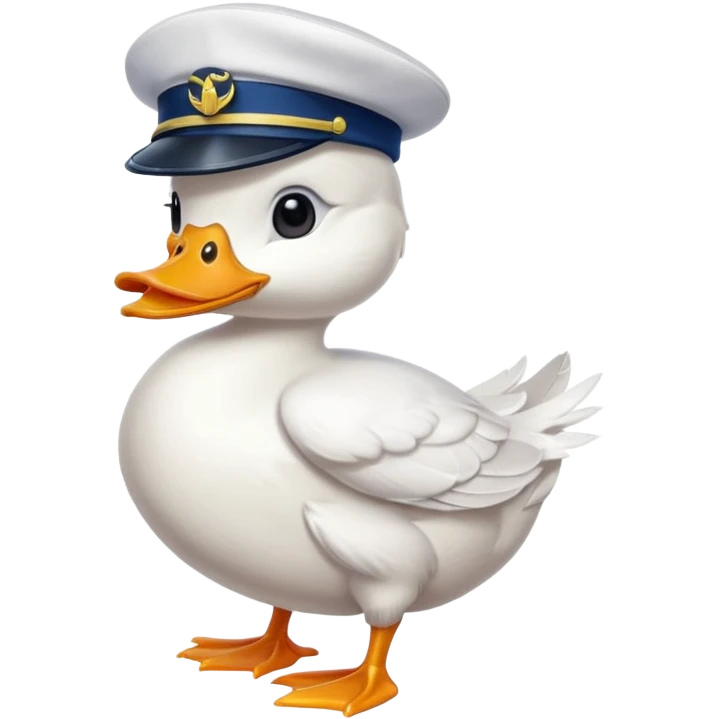 playful duck with a sailor hat inspired by Disney emoji