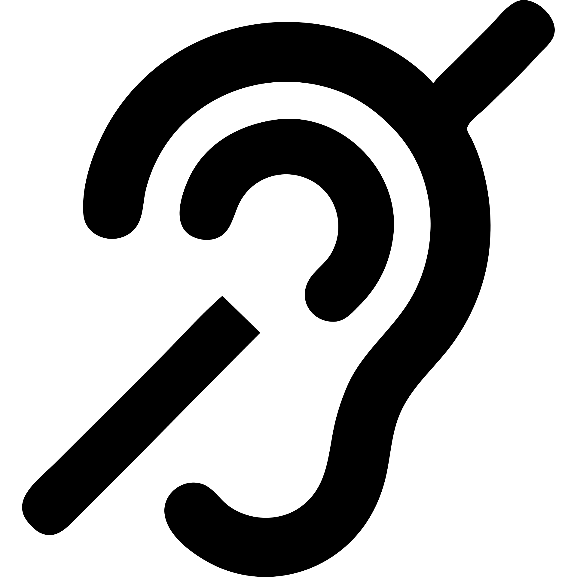 deaf icon, ear with a line through it, simple and bold emoji