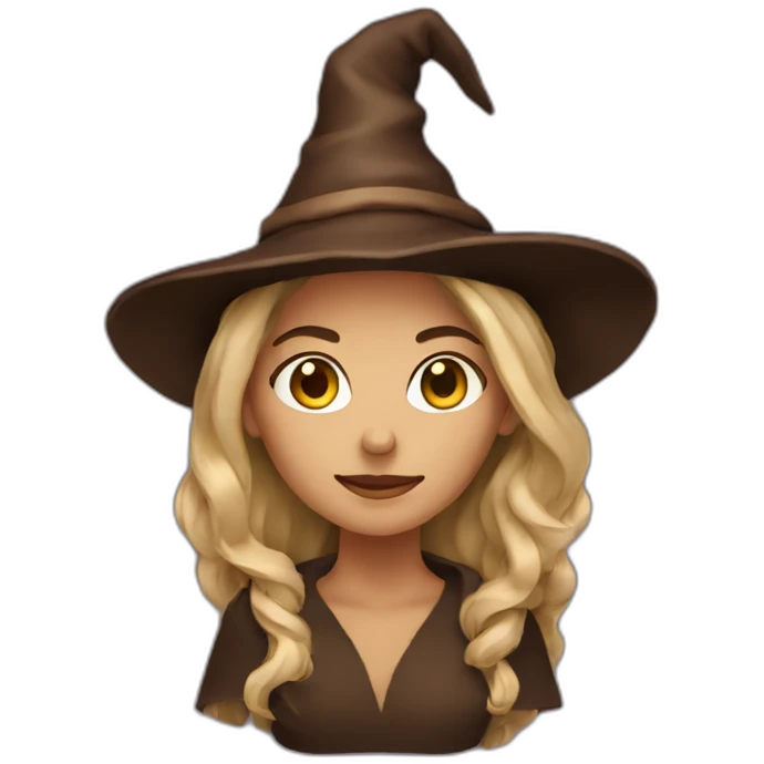 woman witch brown hat emoji