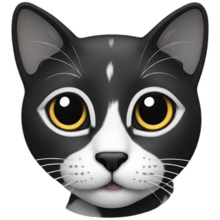 Cat black and white emoji