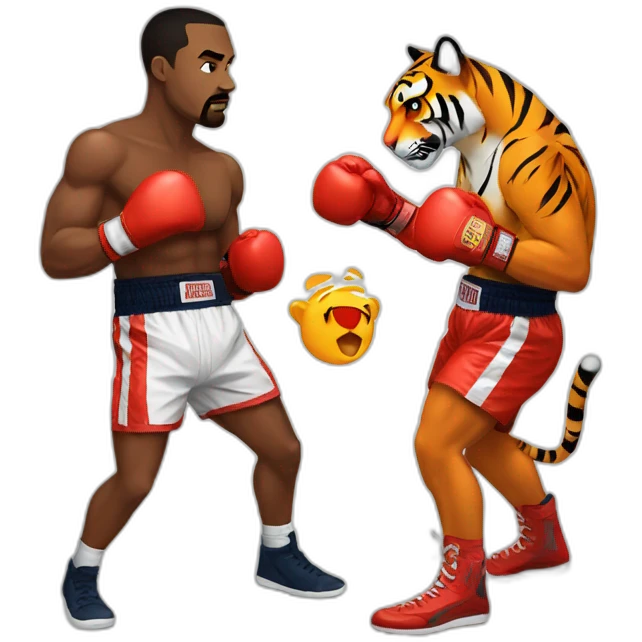 Tyson boxing with a tiger emoji
