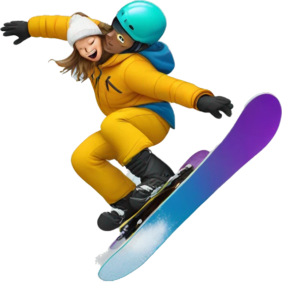 Snowboarder falling emoji