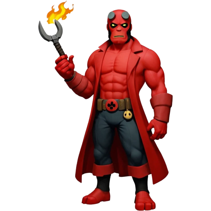 cinematic realistic superhero Hellboy by Mike Mignola emoji