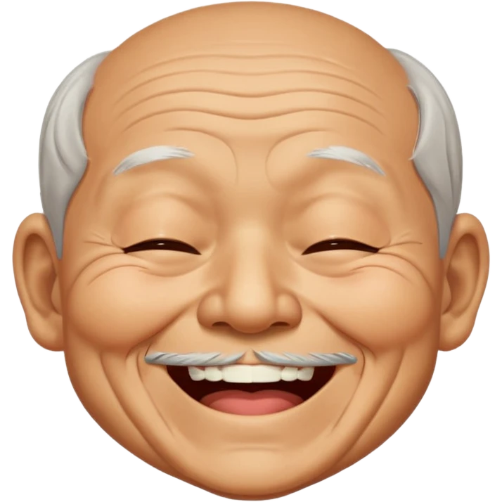 old Chinese superman laughing with closed eyes emoji