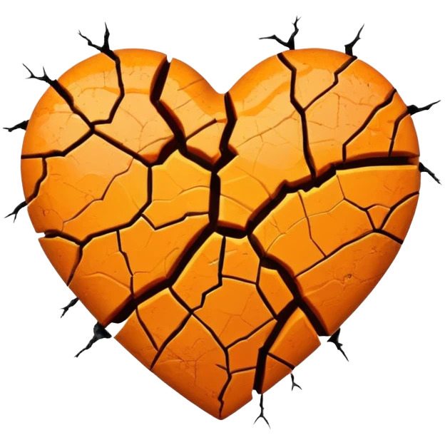 Broken orange heart emoji