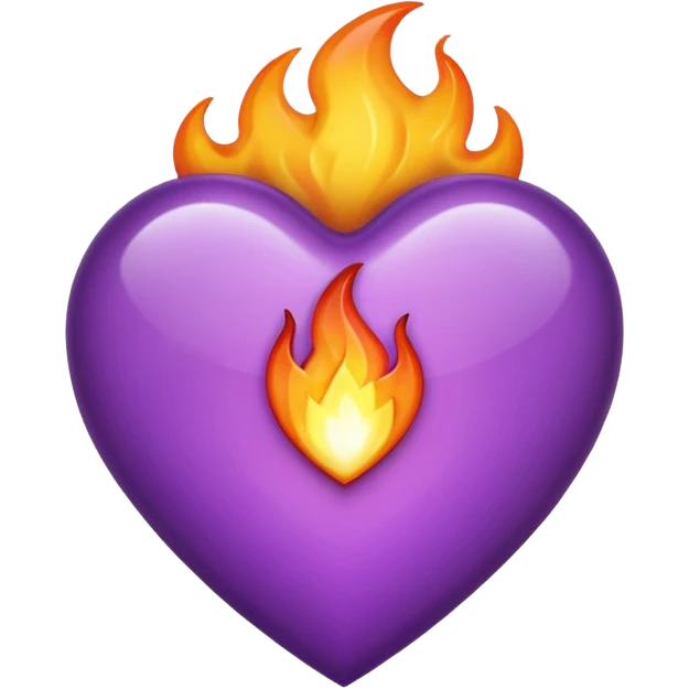purple heart with flame  emoji