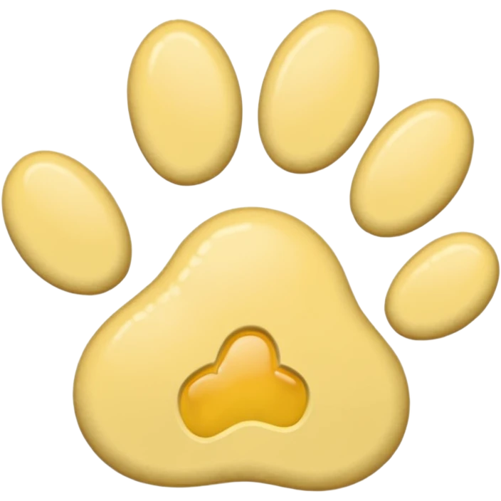 a pastel yellow pawprint emoji