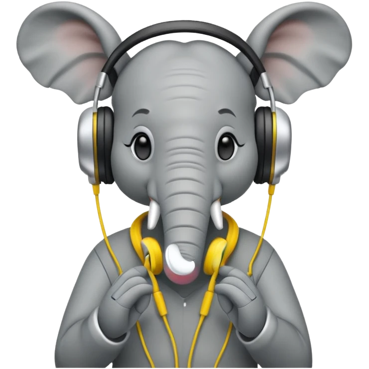 the elephant wearing headphone emoji