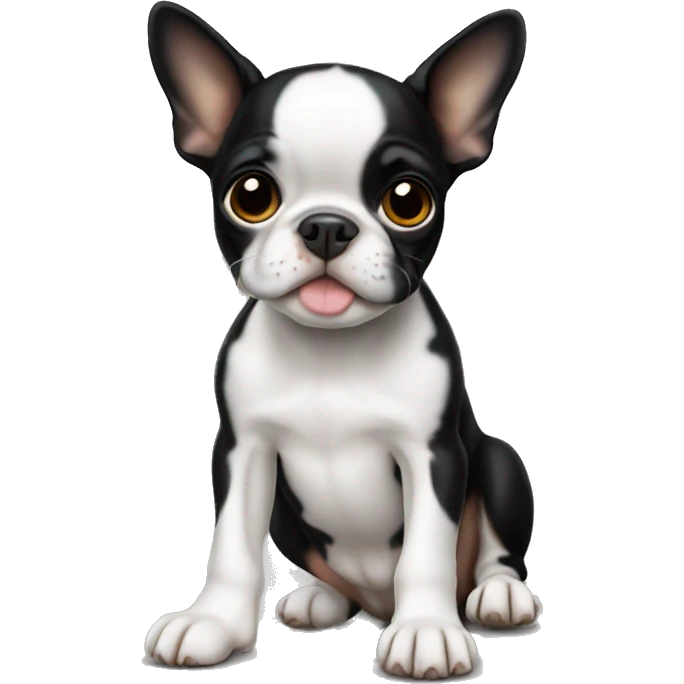 Boston terrier puppy laying emoji