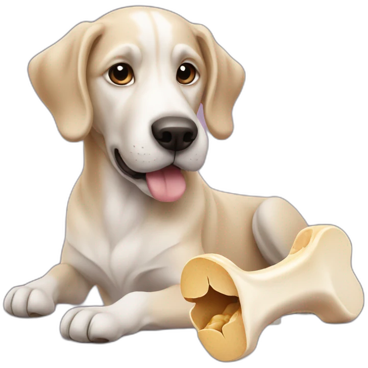 a dog and a bone emoji