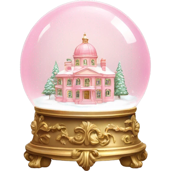 vintage rococo light pink snow globe emoji