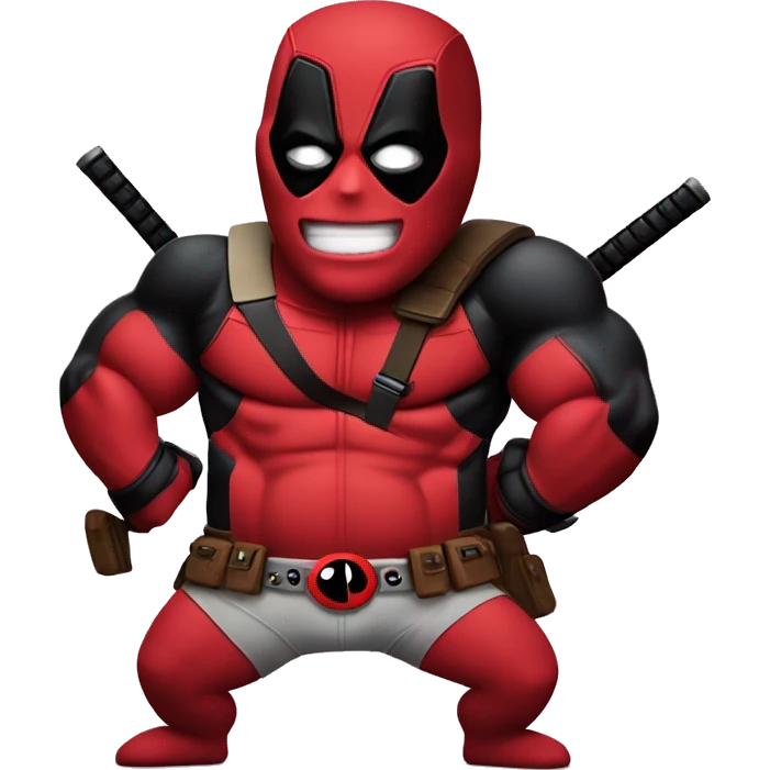 deadpool with big stomach emoji