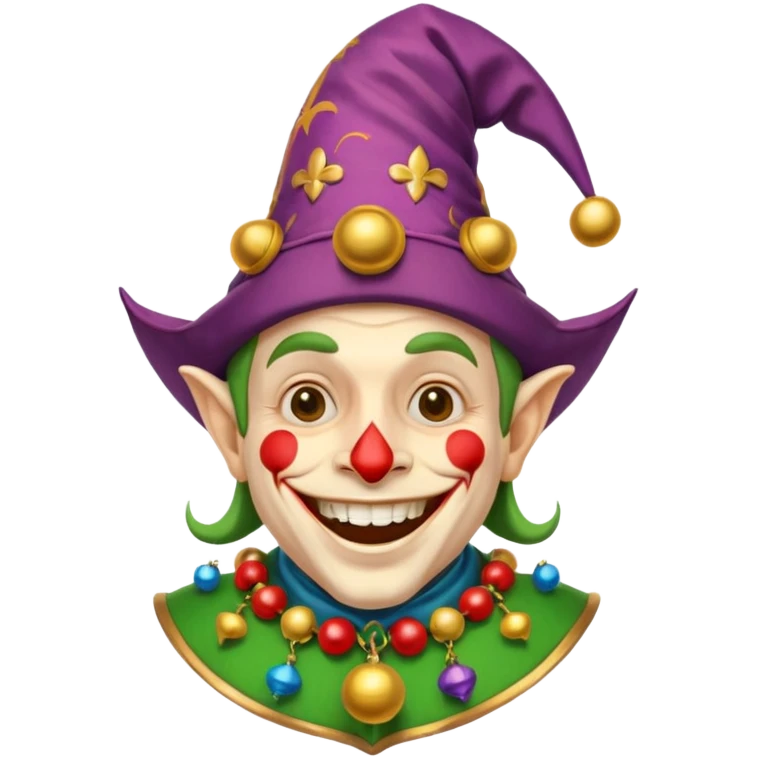 crazy colorful human jolly joker, medieval, vintage, court jester emoji