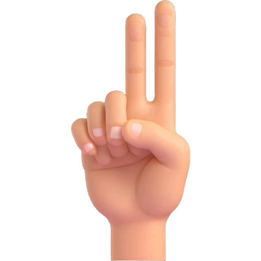 3D emoji style hand with the middle finger up, spinning in place emoji