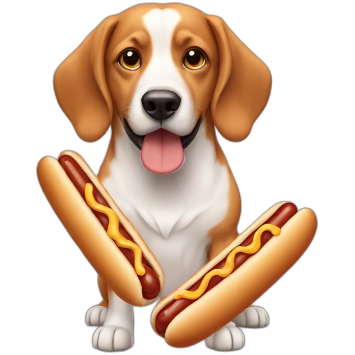 dog with hotdog emoji
